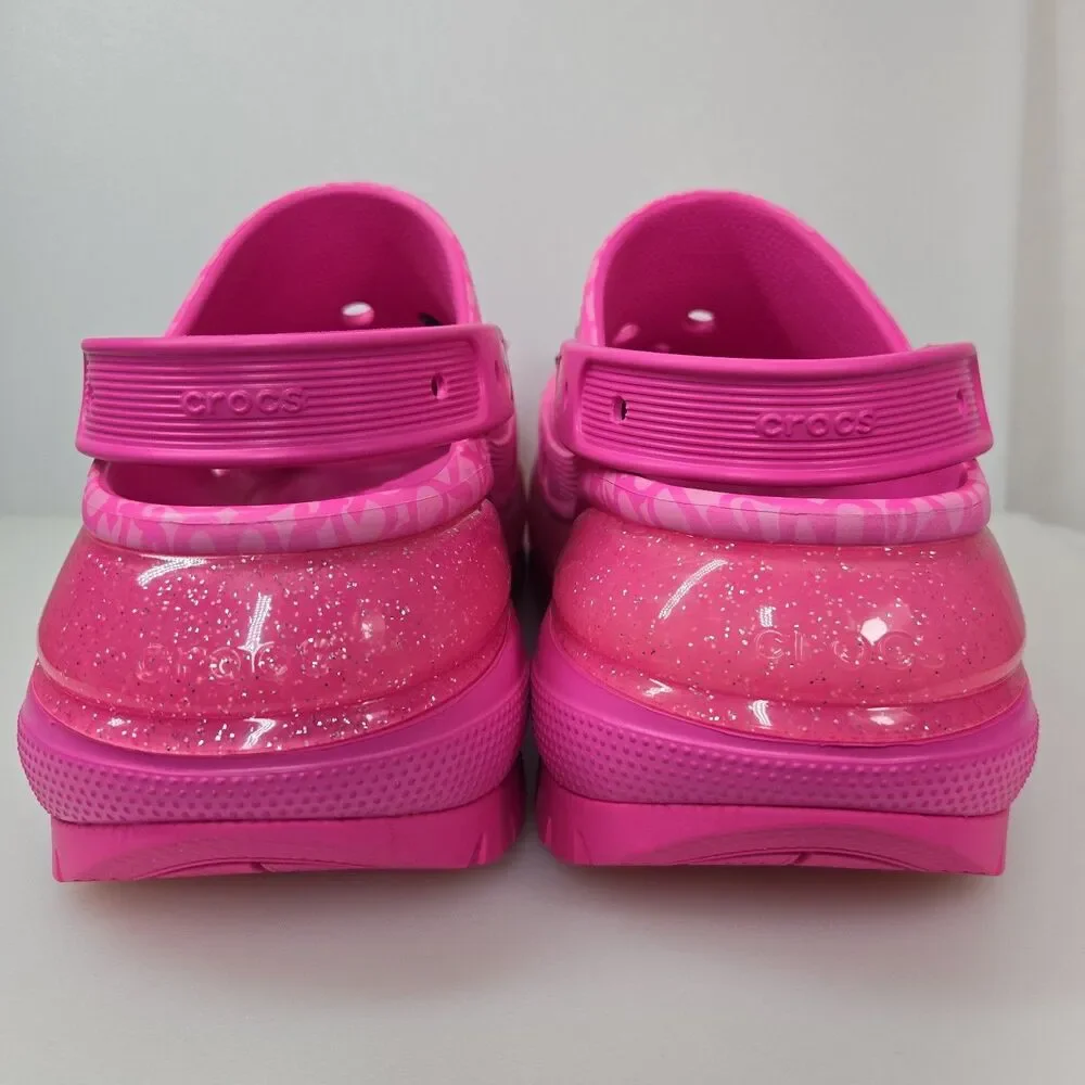 Crocs Barbie the Movie Mega Crush Clog Electric Pink Platform Mens 10 Women's 12